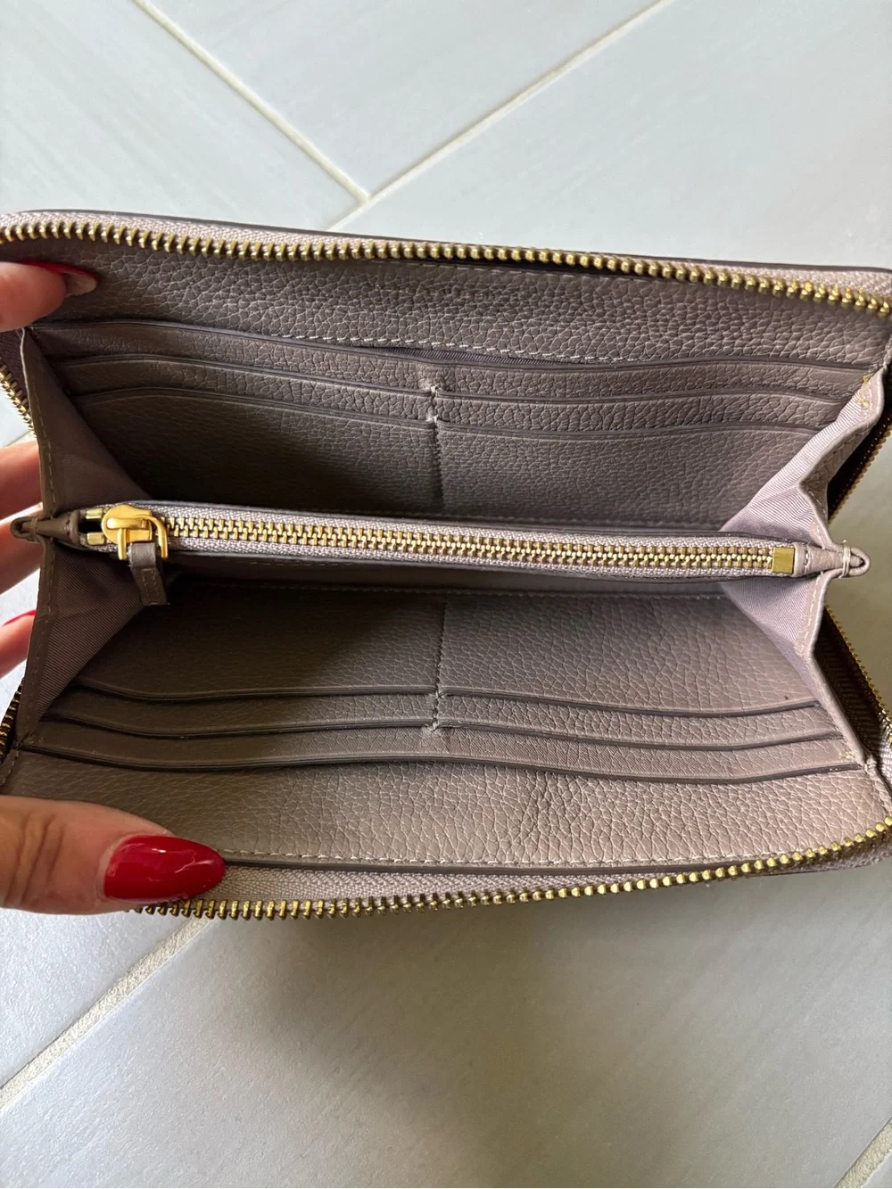 Tory Burch Britten Zip Continental Wallet | Portobello with Gold Logo